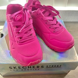 Toddler Girl Hot Pink Sneakers Skechers Street Uno